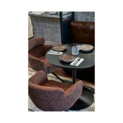 Tablo Eettafel rond VL Eikenhout zwart 80cm