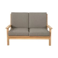 Teak Loungebank teak met kussen 124cm