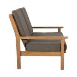 Teak Loungebank teak met kussen 124cm