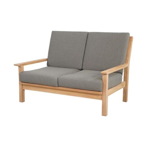 Teak Loungebank teak met kussen 124cm