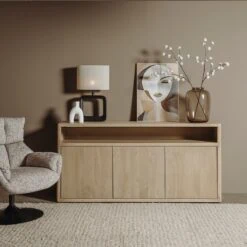 Tenna Dressoir naturel mangohout 180cm