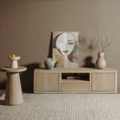 Tenna zwevend Tv meubel naturel mangohout 150cm