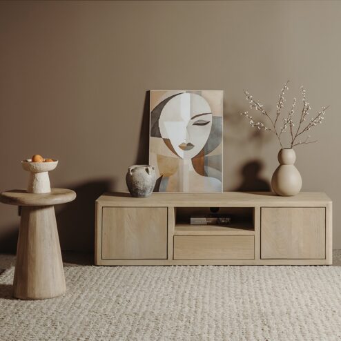 Tenna zwevend Tv meubel naturel mangohout 150cm