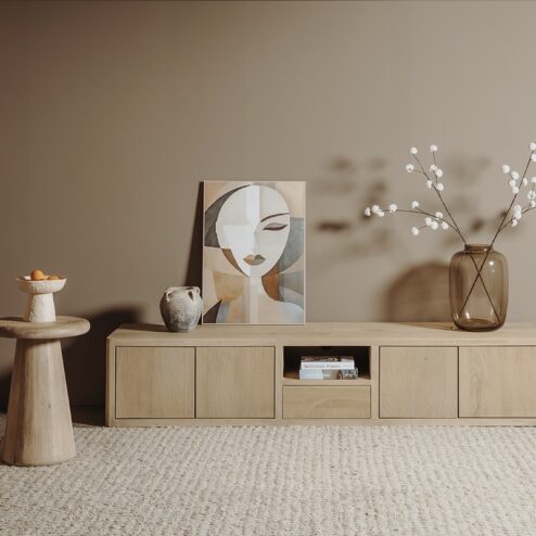 Tenna zwevend Tv meubel naturel mangohout 200cm