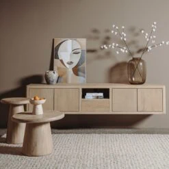 Tenna zwevend Tv meubel naturel mangohout 200cm