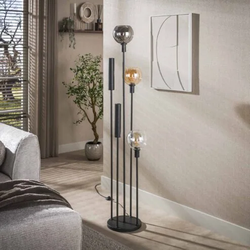 Tessio 5-lichts Vloerlamp Multikleur glas