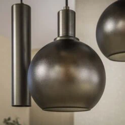 Tessio 7-lichts Hanglamp bruin-frosted