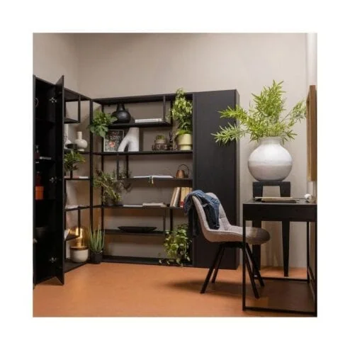 Teun Wandkast smal Grenen zwart 44cm