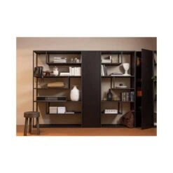 Teun Wandkast smal Grenen zwart 44cm