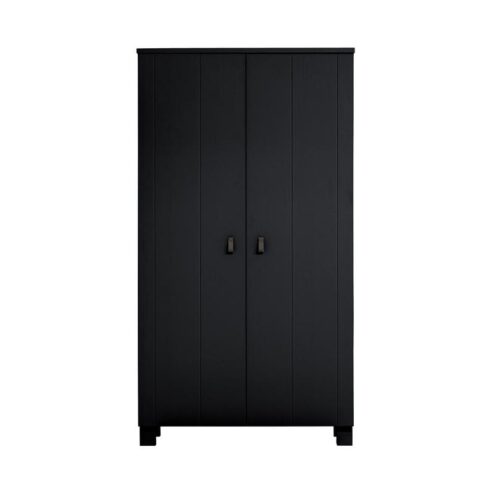 Ties Kledingkast Grenen Zwart 111cm