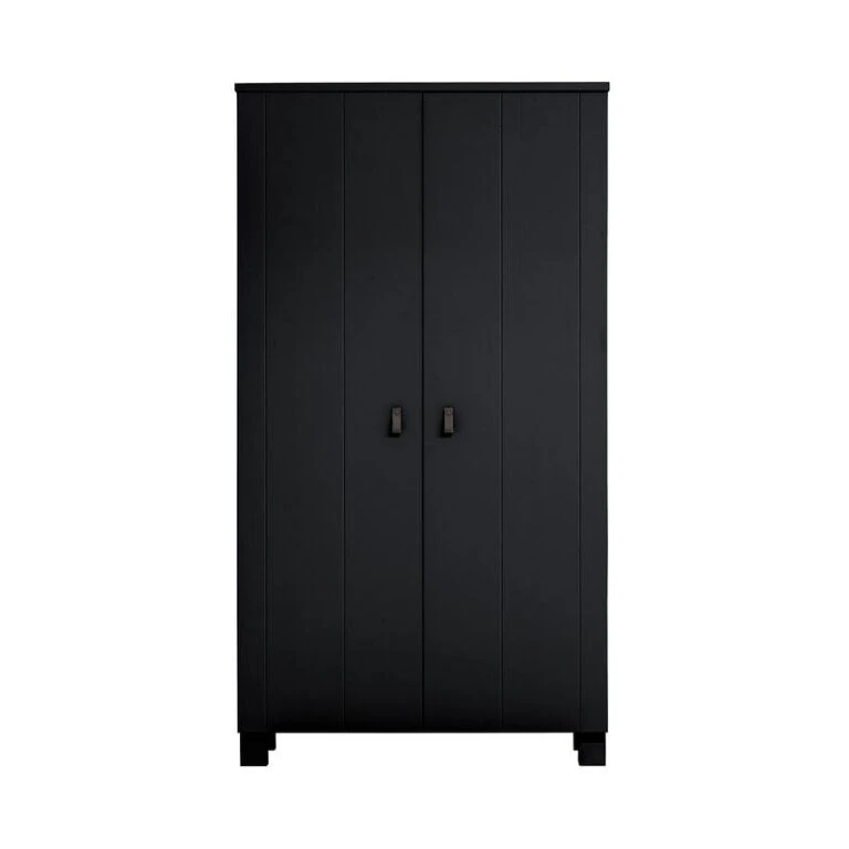 Ties Kledingkast Grenen Zwart 111cm