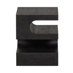 Toma Bijzettafel Mangohout Zwart 40cm