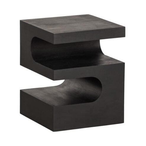 Toma Bijzettafel Mangohout Zwart 40cm