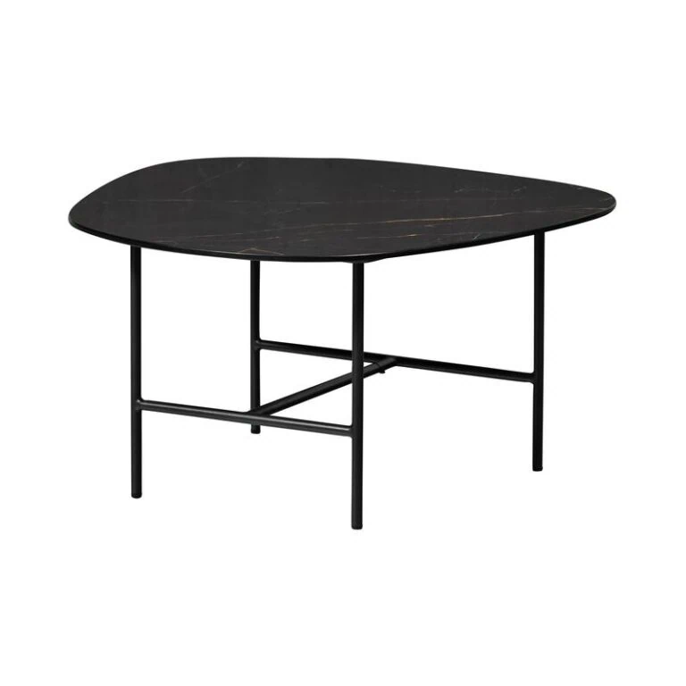 Vajen Salontafel organisch Zwart Marmerlook 70cm