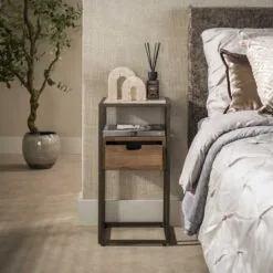 Valentina XS Nachtkastje 1 lade Keramiek Travertin 64cm