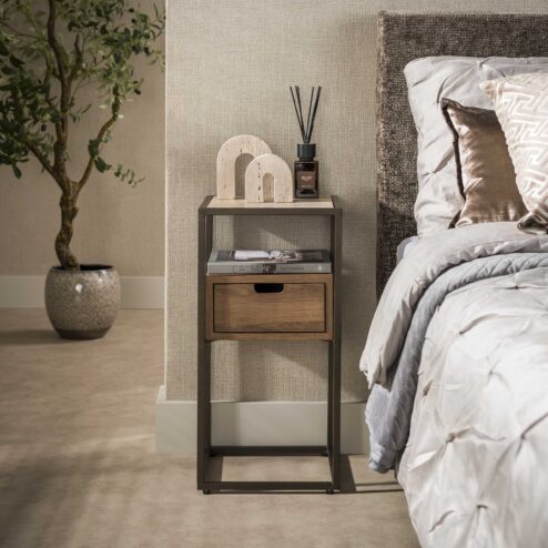 Valentina XS Nachtkastje 1 lade Keramiek Travertin 64cm