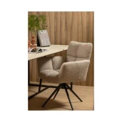 Vinny Draaistoel met Armleuning Boucle Zand