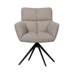 Vinny Draaistoel met Armleuning Boucle Zand