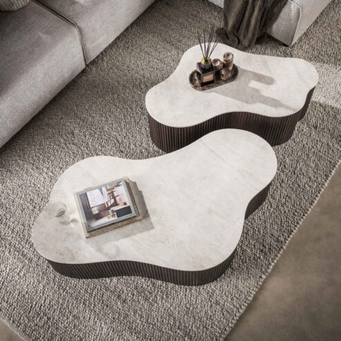 Vittoria Salontafel Grande Set van 2 keramiek Bruin 135cm