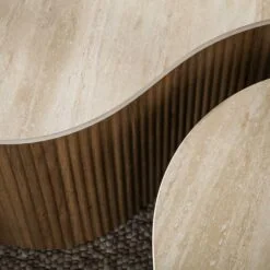 Vittoria Salontafel Grande Set van 2 keramiek Travertin 135cm