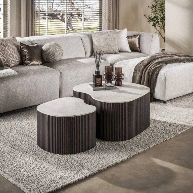 Vittoria Salontafel Medio Set van 2 keramiek Bruin  90cm