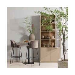 Vogue Barstoel Hoog Boucle Nougat