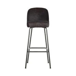 Vogue Barstoel Hoog Leer Zwart