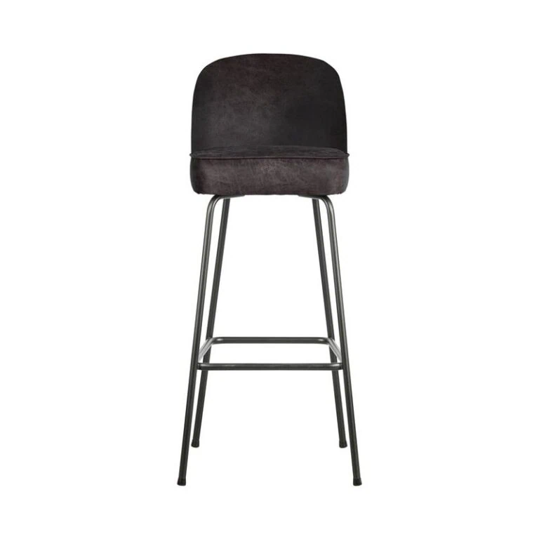 Vogue Barstoel Hoog Leer Zwart