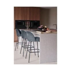 Vogue Barstoel Hoog Velvet Blauw
