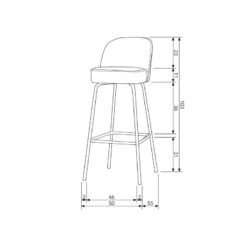 Vogue Barstoel Hoog Velvet Donkergroen (1)