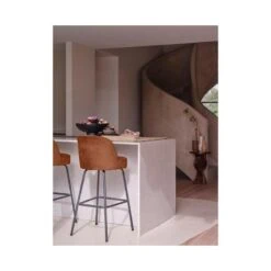 Vogue Barstoel Hoog Velvet Roest