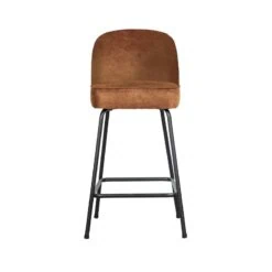 Vogue Barstoel Laag Leer Cognac