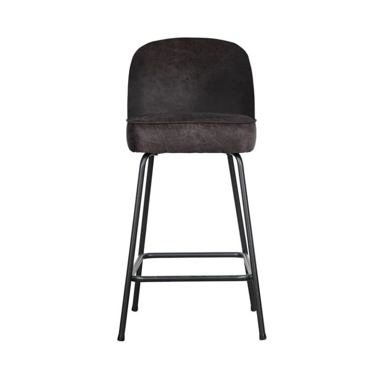 Vogue Barstoel Laag Leer Zwart