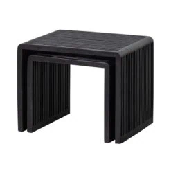 Willa Bijzettafel Set van 2 Teak Zwart