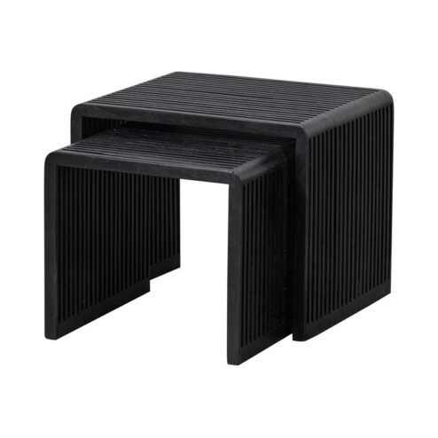 Willa Bijzettafel Set van 2 Teak Zwart