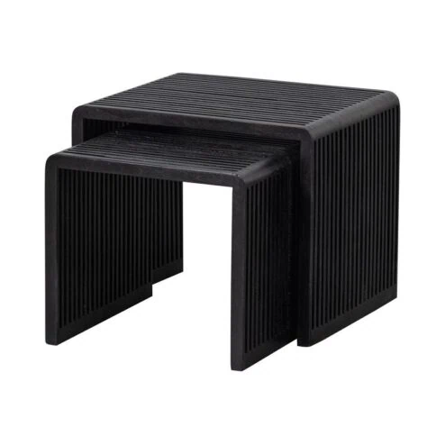 Willa Bijzettafel Set van 2 Teak Zwart