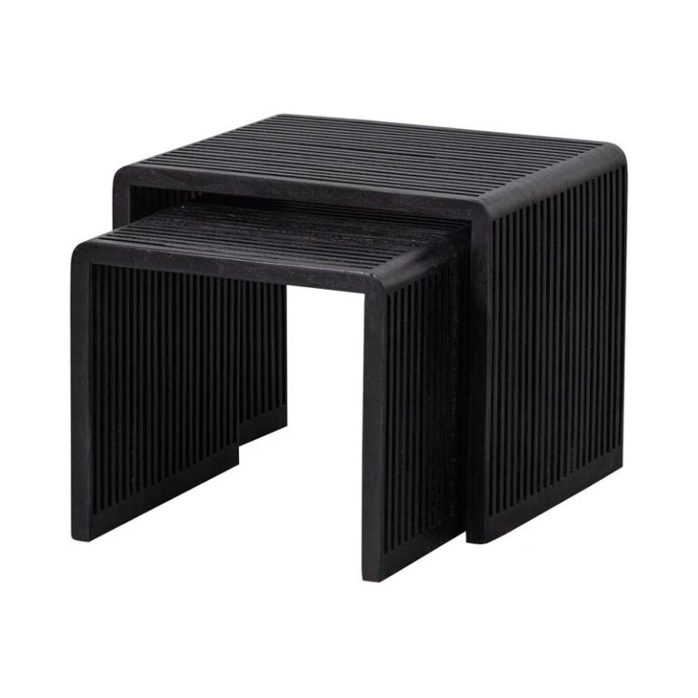 Willa Bijzettafel Set van 2 Teak Zwart