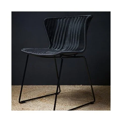 Wings Tuinstoel Zwart Set van 2