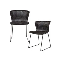 Wings Tuinstoel Zwart Set van 2