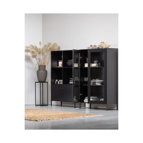 Xam Vitrinekast Grenen Zwart 100cm