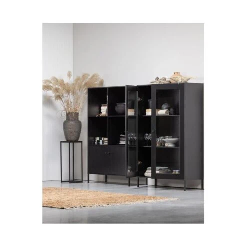 Xam Vitrinekast Grenen Zwart 100cm