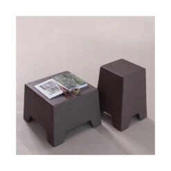 Zina Bijzettafel Hoog Cement Bruin 36cm