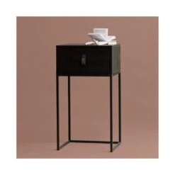 Zola Nachtkastje met Lade Zwart 40cm