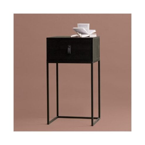 Zola Nachtkastje met Lade Zwart 40cm