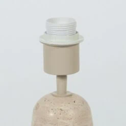 Alessia 1-lichts Tafellamp small Travertin met linnen kap