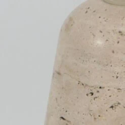 Alessia 1-lichts Tafellamp small Travertin met linnen kap