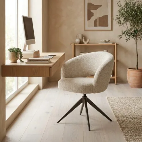 Alissa Eetkamerstoel Beige stof