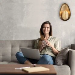 Arthur 1-lichts Wandlamp Ovaal Brons Metaal