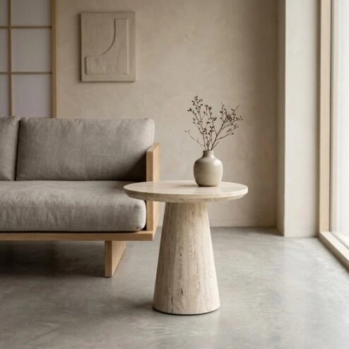 Bijzettafel Aime 45x45 beige