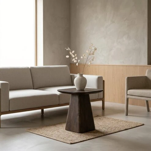 Bijzettafel Aron vierkant 40x40 bruin